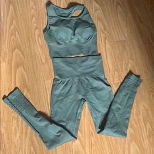 Fashion Nova Workout Set Forest Green